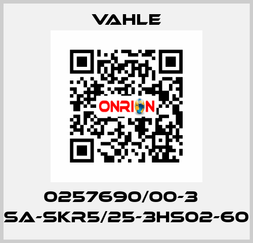 0257690/00-3    SA-SKR5/25-3HS02-60  Vahle