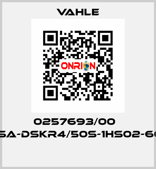 0257693/00    SA-DSKR4/50S-1HS02-60  Vahle