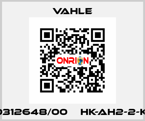 0312648/00    HK-AH2-2-K  Vahle