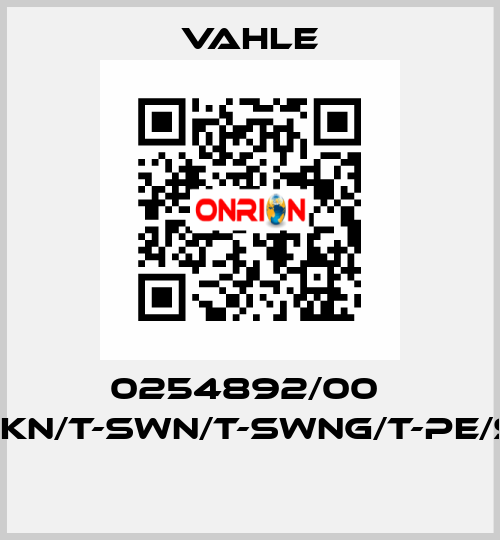 0254892/00  SK-SKN/T-SWN/T-SWNG/T-PE/S-28  Vahle