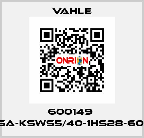 600149  SA-KSWS5/40-1HS28-60  Vahle