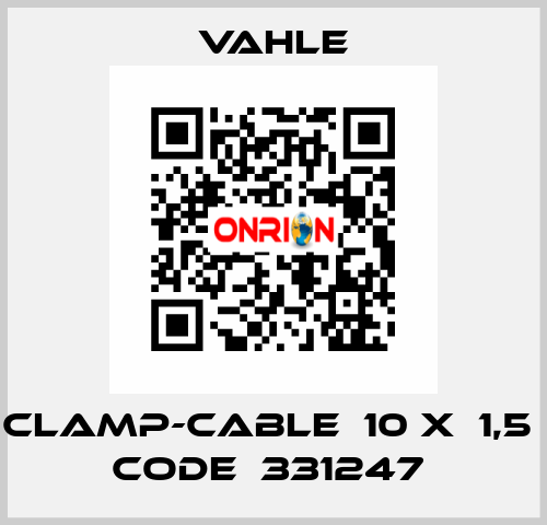 Clamp-cable  10 X  1,5  CODE  331247  Vahle