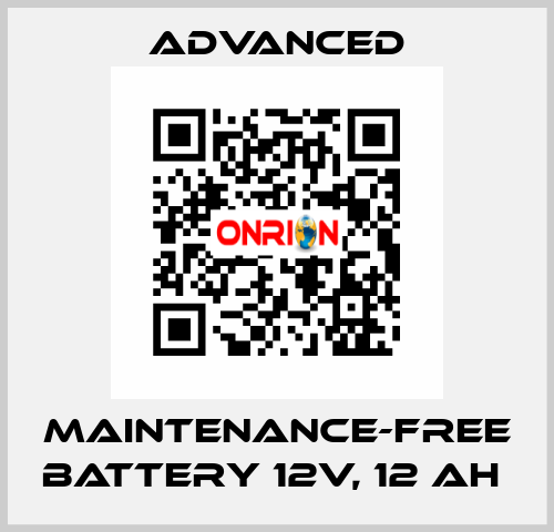 Maintenance-Free Battery 12V, 12 Ah  Advanced