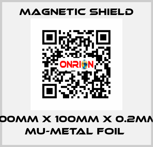 100mm x 100mm x 0.2mm Mu-metal Foil  Magnetic Shield