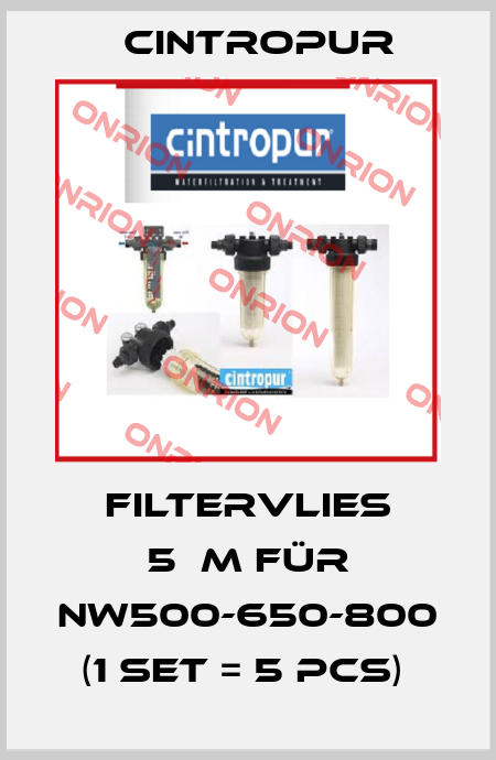 Filtervlies 5μm für NW500-650-800 (1 set = 5 pcs)  Cintropur