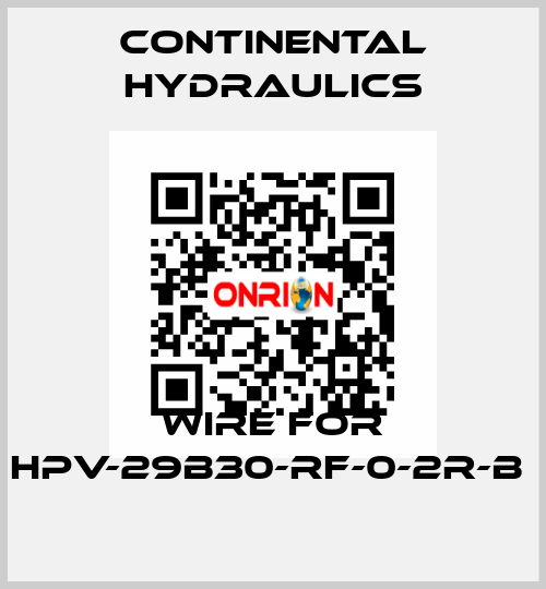 wire for HPV-29B30-RF-0-2R-B  Continental Hydraulics