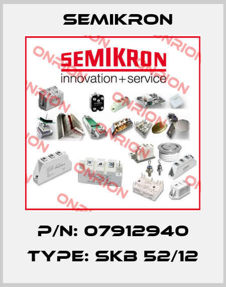 P/N: 07912940 Type: SKB 52/12 Semikron