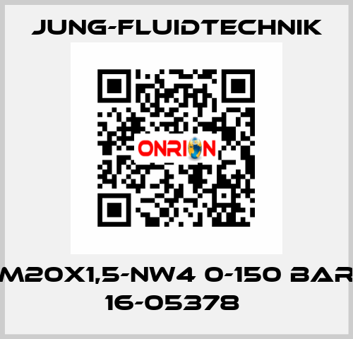 M20X1,5-NW4 0-150 BAR 16-05378  JUNG-FLUIDTECHNIK