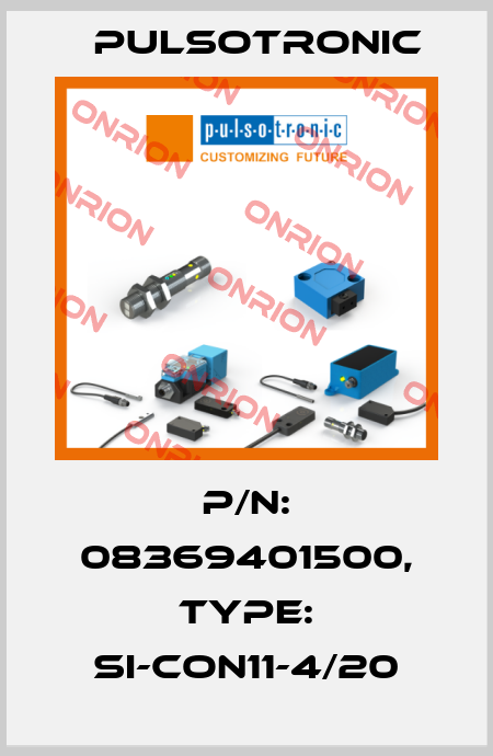 p/n: 08369401500, Type: SI-CON11-4/20 Pulsotronic