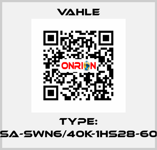 Type: SA-SWN6/40K-1HS28-60 Vahle