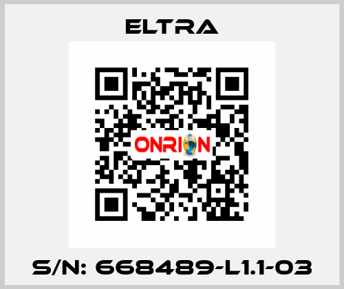 S/N: 668489-L1.1-03 Eltra