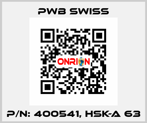 P/N: 400541, HSK-A 63 PWB Swiss