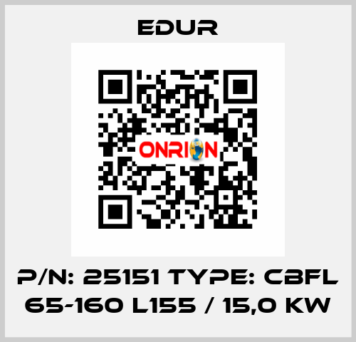 P/N: 25151 Type: CBFL 65-160 L155 / 15,0 KW Edur