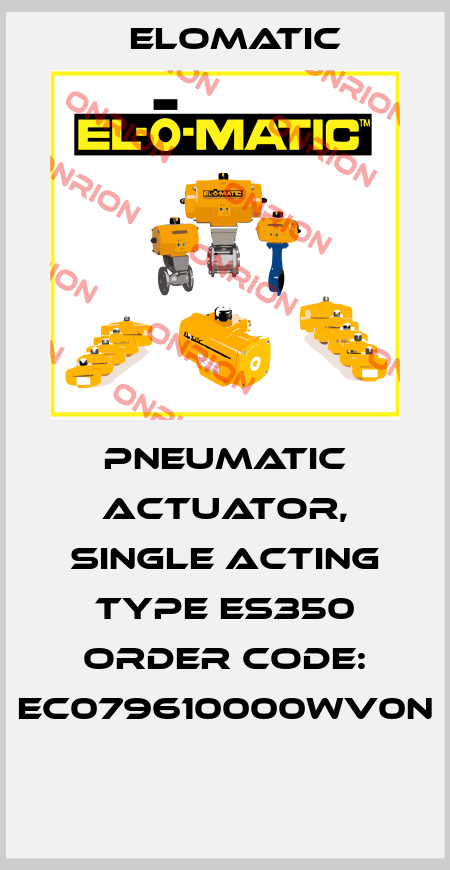 PNEUMATIC ACTUATOR, SINGLE ACTING TYPE ES350 ORDER CODE: EC079610000WV0N  Elomatic