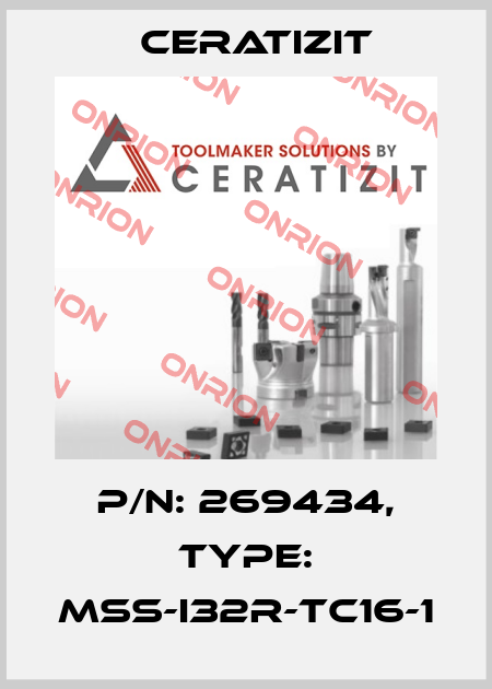 P/N: 269434, Type: MSS-I32R-TC16-1 Ceratizit