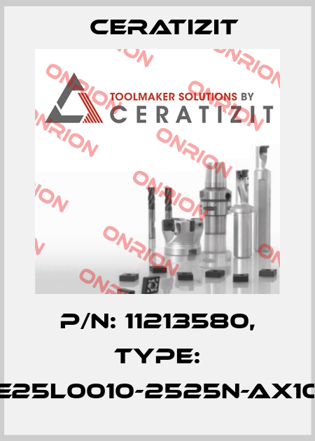 P/N: 11213580, Type: E25L0010-2525N-AX10 Ceratizit