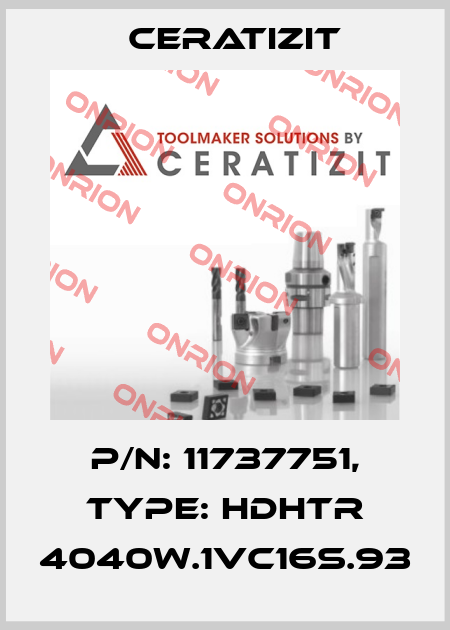 P/N: 11737751, Type: HDHTR 4040W.1VC16S.93 Ceratizit