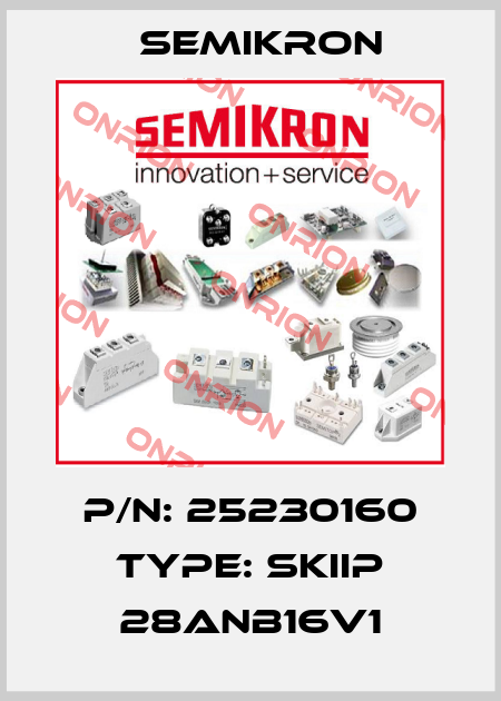 P/N: 25230160 Type: SKiiP 28ANB16V1 Semikron