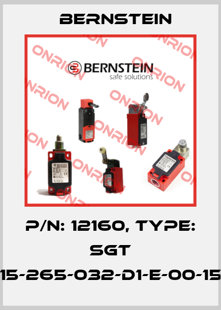 P/N: 12160, Type: SGT 15-265-032-D1-E-00-15 Bernstein