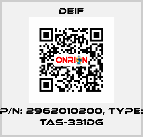 P/N: 2962010200, Type: TAS-331DG Deif