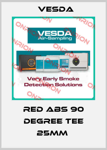 Red ABS 90 degree Tee 25mm  Vesda
