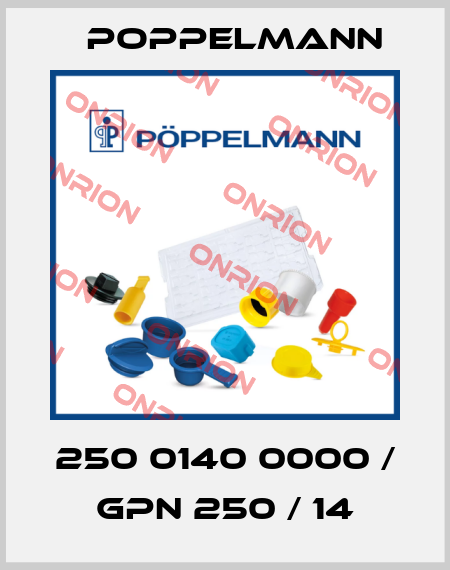 250 0140 0000 / GPN 250 / 14 Poppelmann