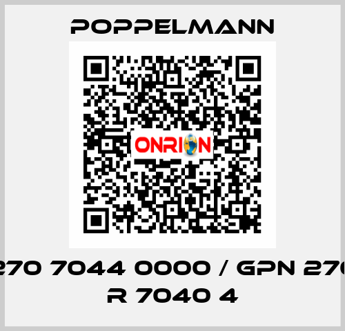270 7044 0000 / GPN 270 R 7040 4 Poppelmann