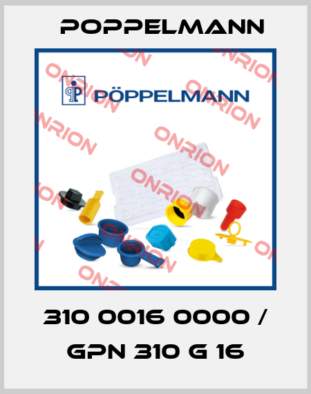 310 0016 0000 / GPN 310 G 16 Poppelmann