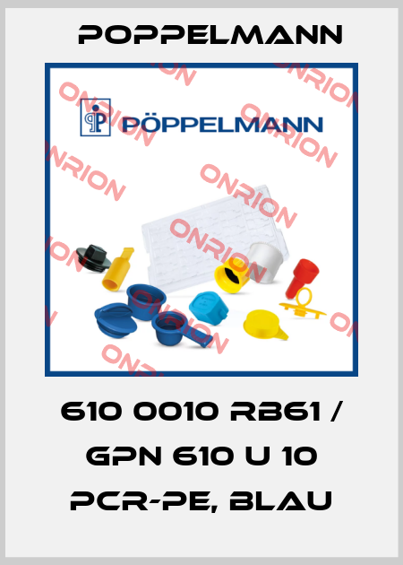 610 0010 RB61 / GPN 610 U 10 PCR-PE, blau Poppelmann