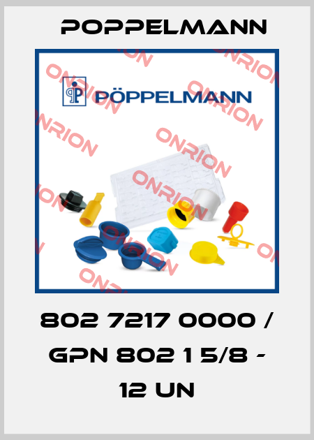 802 7217 0000 / GPN 802 1 5/8 - 12 UN Poppelmann