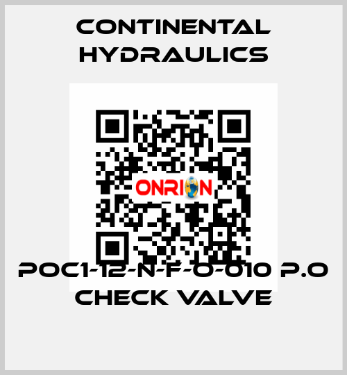 POC1-12-N-F-O-010 P.O CHECK VALVE Continental Hydraulics