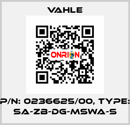 P/n: 0236625/00, Type: SA-ZB-DG-MSWA-S Vahle