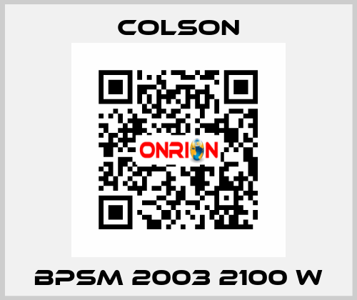 BPSM 2003 2100 W Colson