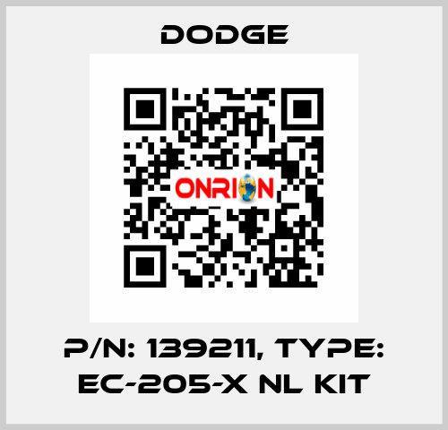 p/n: 139211, Type: EC-205-X NL KIT Dodge