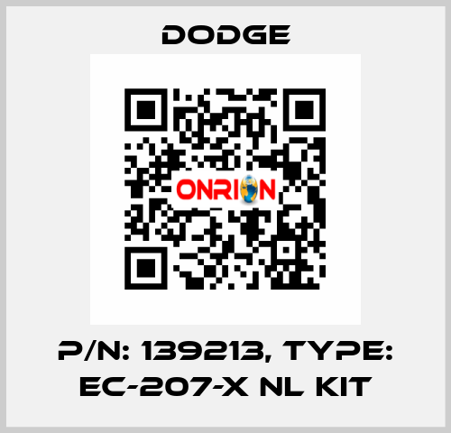 p/n: 139213, Type: EC-207-X NL KIT Dodge