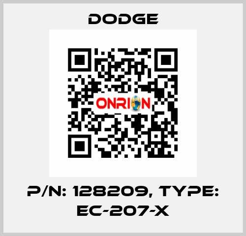 p/n: 128209, Type: EC-207-X Dodge