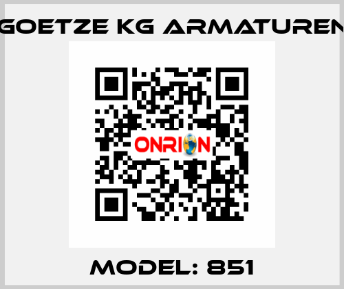 Model: 851 Goetze KG Armaturen