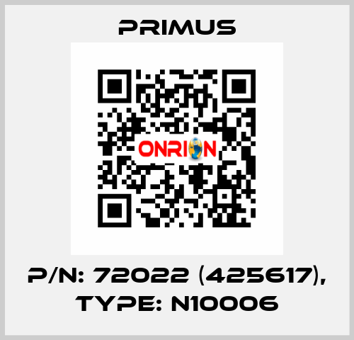 p/n: 72022 (425617), type: N10006 Primus