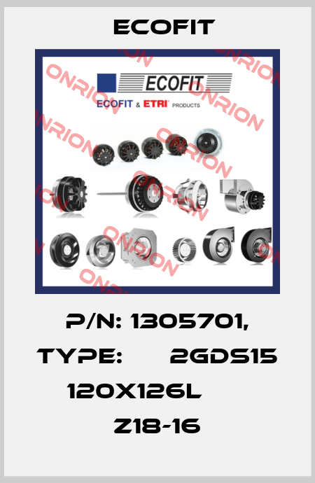 P/N: 1305701, Type:  	  2GDS15 120x126L   	  Z18-16 Ecofit