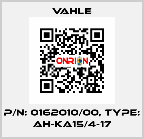 P/n: 0162010/00, Type: AH-KA15/4-17 Vahle