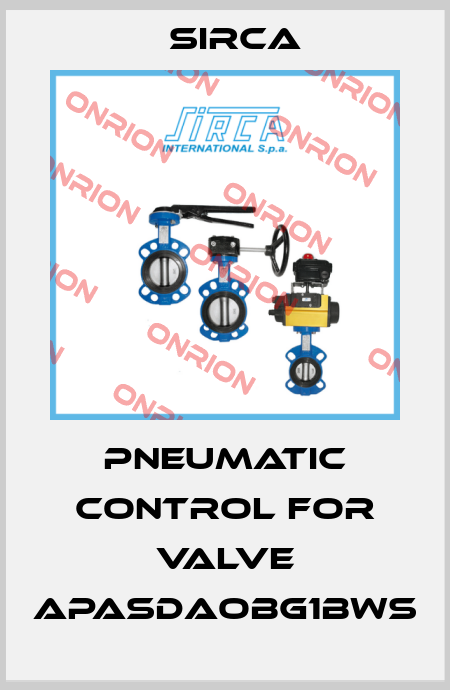 Pneumatic control for valve APASDAOBG1BWS Sirca