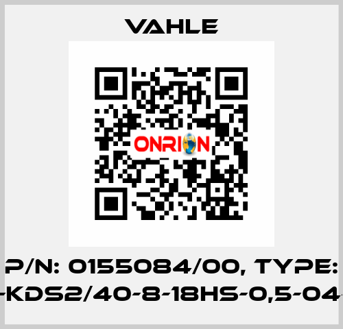 P/n: 0155084/00, Type: SA-KDS2/40-8-18HS-0,5-04-08 Vahle