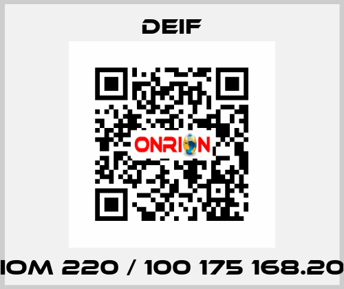 IOM 220 / 100 175 168.20 Deif