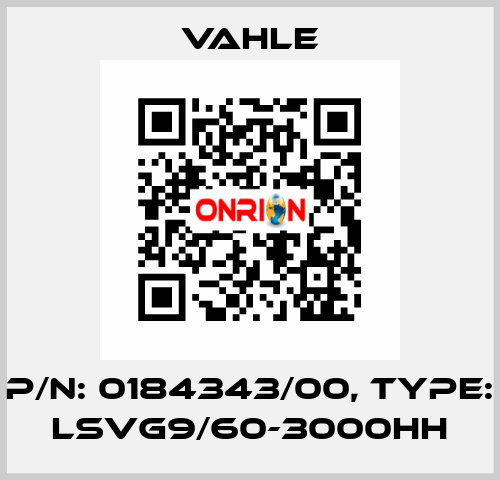 P/n: 0184343/00, Type: LSVG9/60-3000HH Vahle