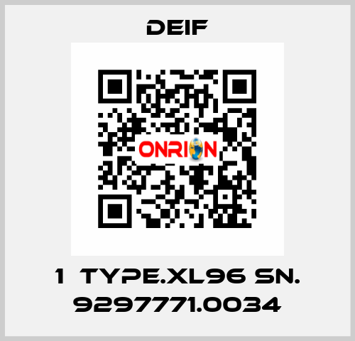 1  TYPE.XL96 SN. 9297771.0034 Deif