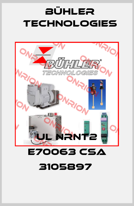 UL NRNT2 E70063 CSA 3105897  Bühler Technologies
