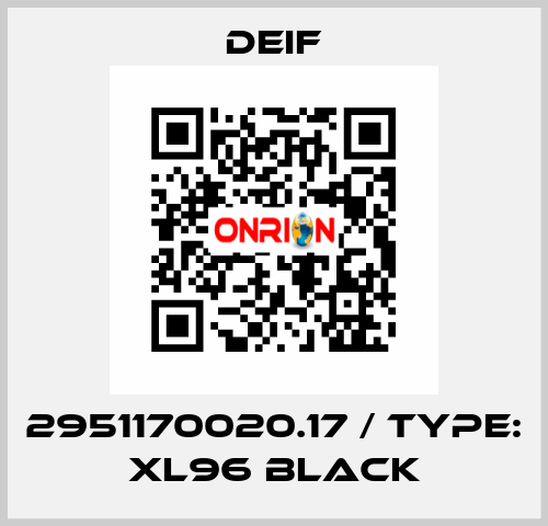 2951170020.17 / Type: XL96 black Deif