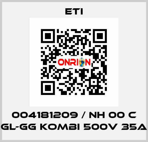 004181209 / NH 00 C gL-gG KOMBI 500V 35A Eti