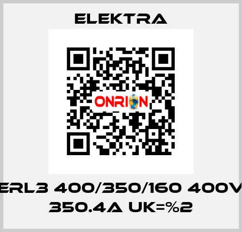 ERL3 400/350/160 400V 350.4A Uk=%2 ELEKTRA