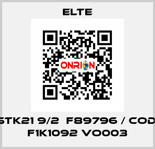 STK21 9/2  F89796 / cod: F1K1092 VO003 Elte